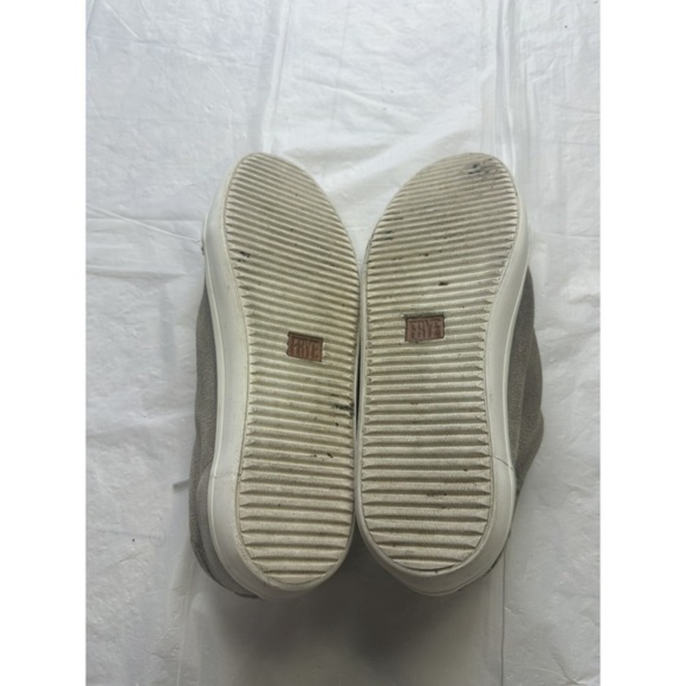 Frye Kerry Shoes Women's 9M Beige‎ White Suede Leather Lace Up Low Top Sneakers - Picture 8 of 9